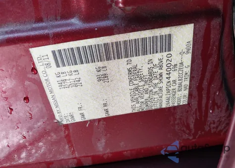 2012 Nissan Altima 2.5 S from USA, damaged, VIN 1N4AL2AP1CN440020